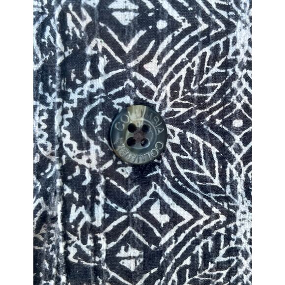 COLUMBIA Short Sleeve Camp Shirt XCO Hawaiian Stripe Collared Men's Black SIZE L - Picture 4 of 9